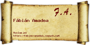 Fábián Amadea névjegykártya